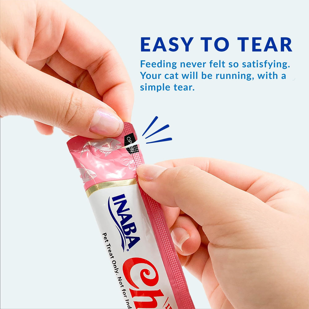 INABA Churu tube used as medication topper for easier administration.