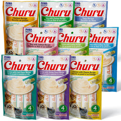 INABA Churu pack shot showing 36 tubes for convenient cat snacking variety