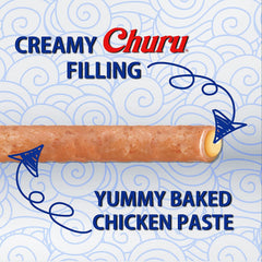 INABA Churu Rolls chicken-recipe stick shows grain-free chicken wrap for train-and-treat sessions.