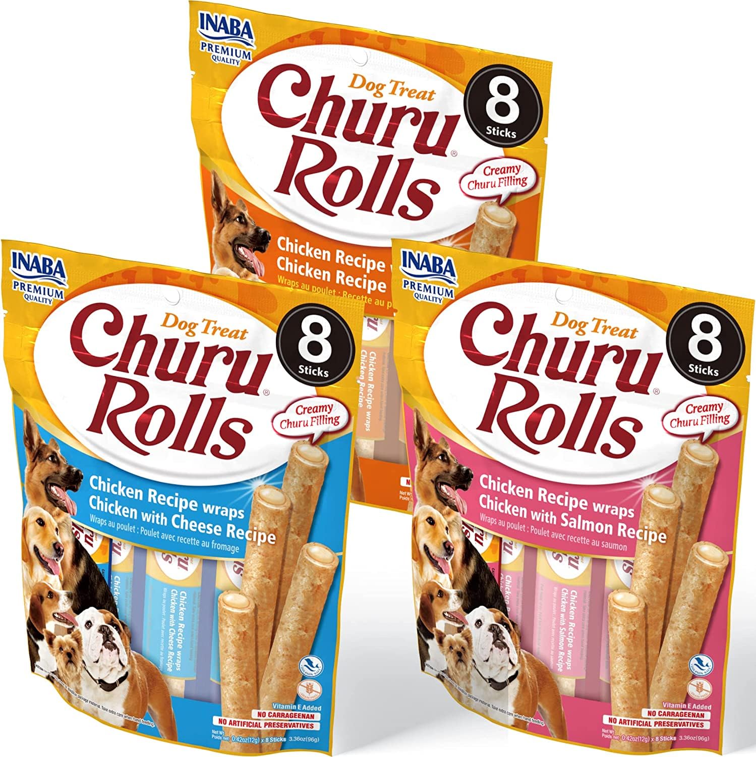 INABA Churu Rolls dog-treat pack, ideal training rewards.