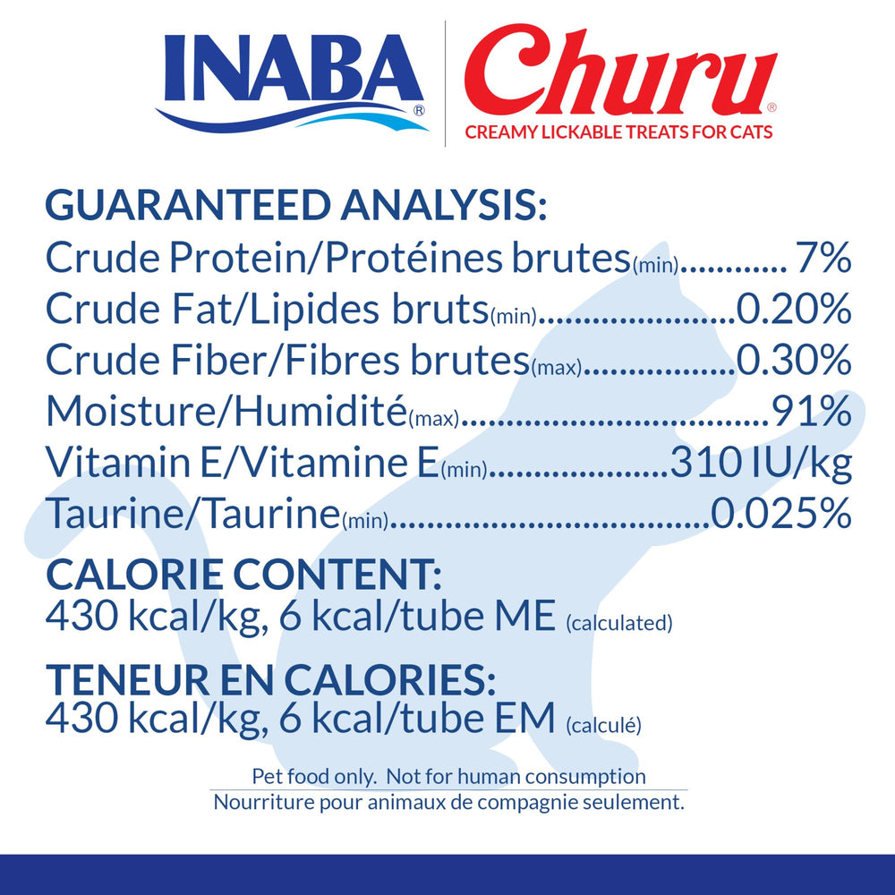 INABA Churu taurine presence suggests support for vision and heart health.