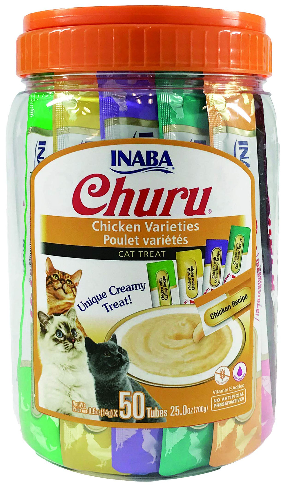 INABA Churu tube front showing creamy texture ideal for hydration-friendly treat