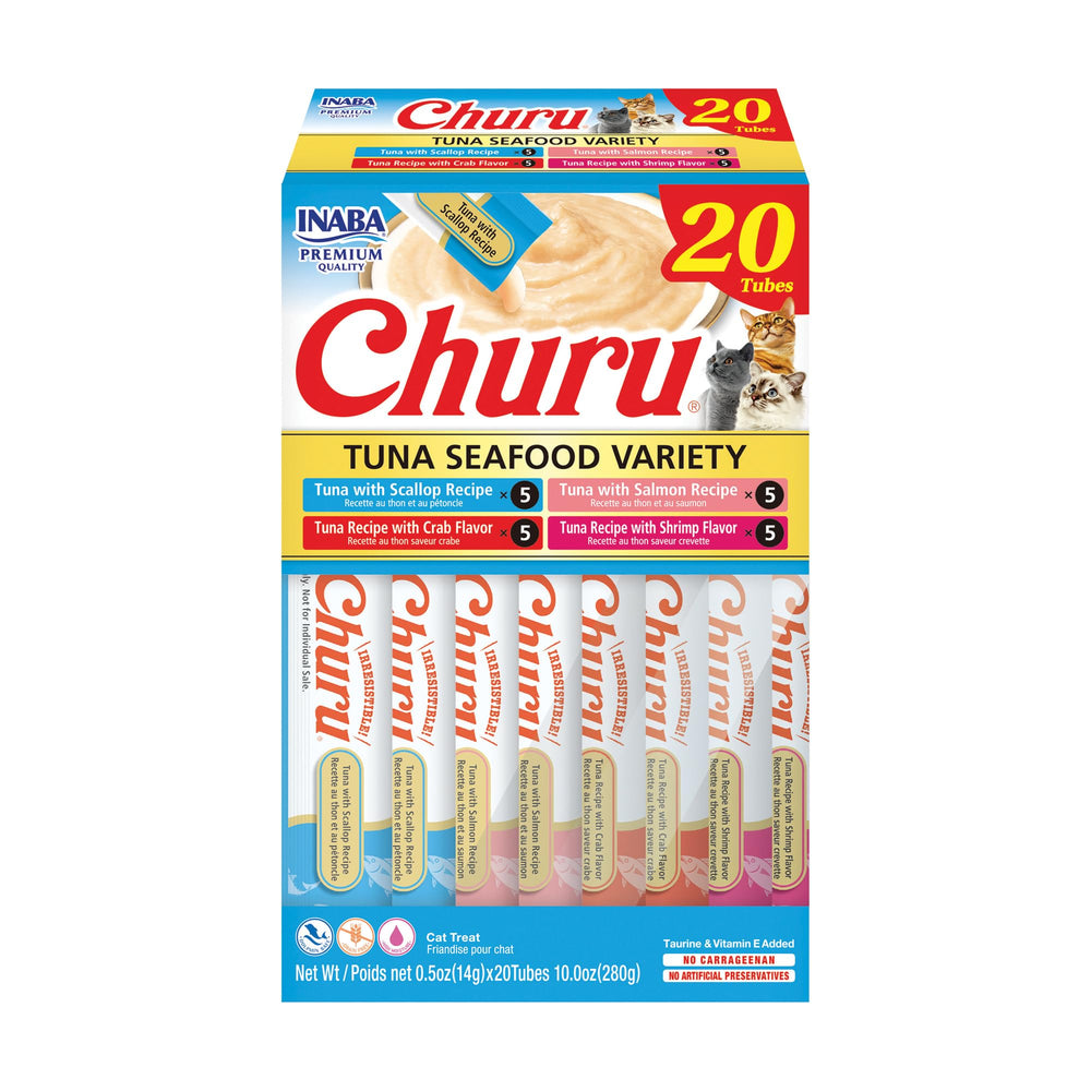 INABA Churu tuna-tube closeup showing creamy texture for hand-feeding.