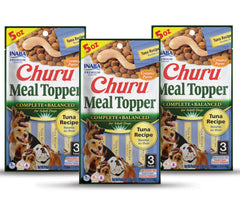 INABA Churu tuna-tube-front view highlighting a creamy topper for meals and hydration.