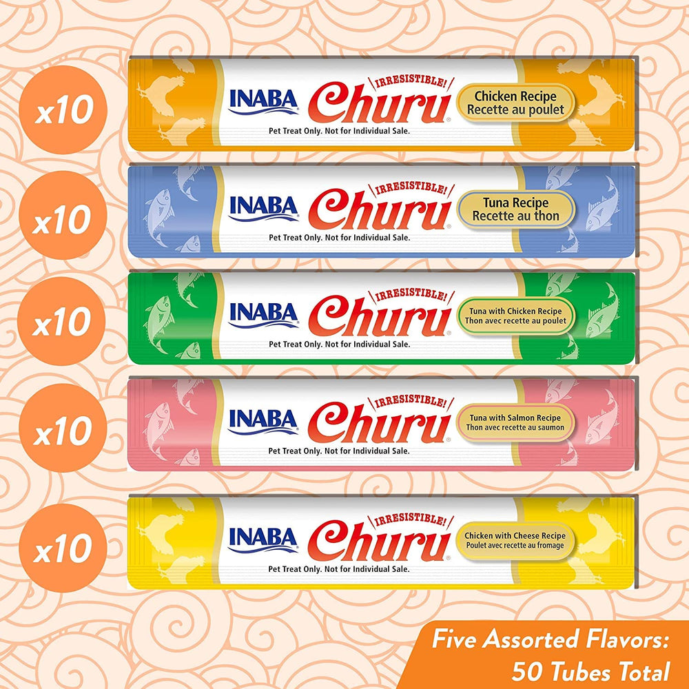 INABA Churu-variety-flavors-display highlights 19 flavor options for picky eaters