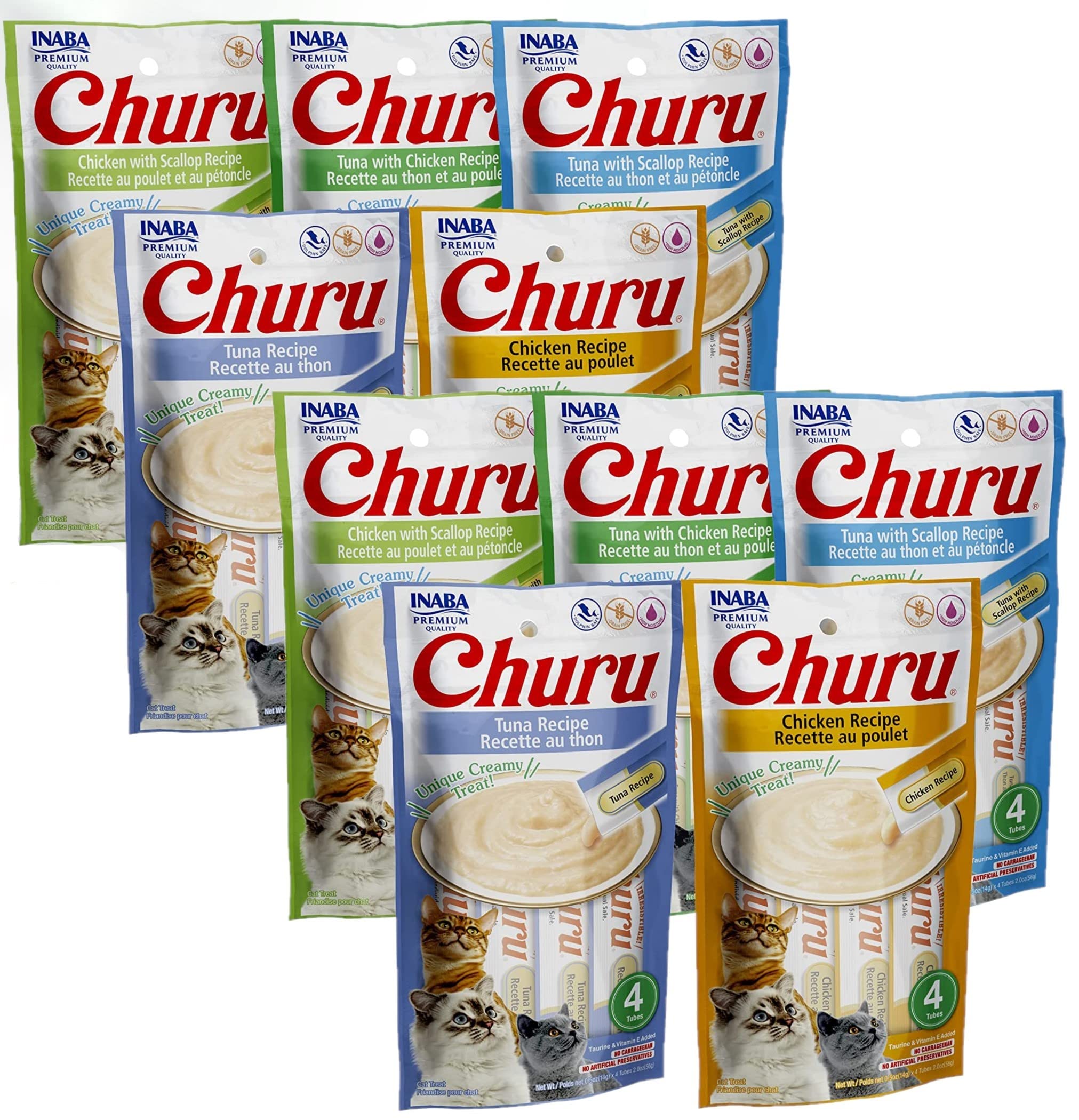 INABA Churu variety pack tubes ready for cat treat and bonding time.