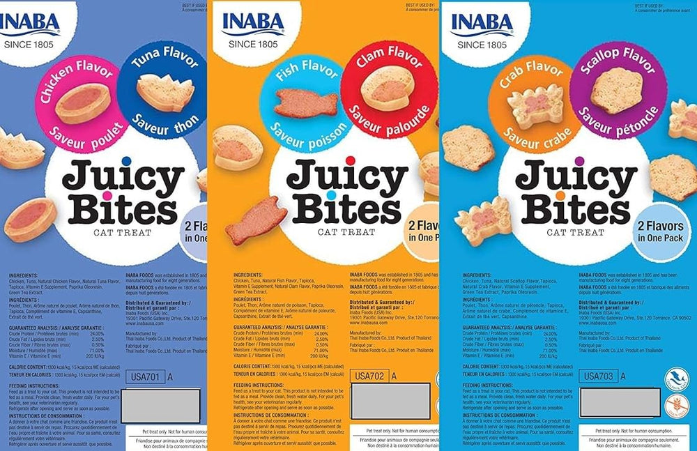 INABA Juicy Bites pouch close-up reveals moist texture and tender bits