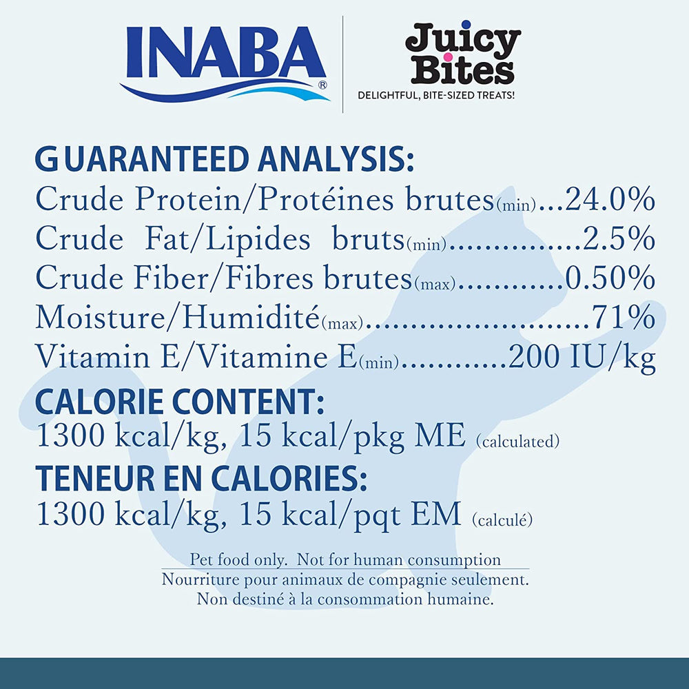 INABA Juicy Bites individual pouches shown for freshness and easy feeding on the go