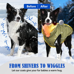 Inanil adjustable dual-snap fit ensures a snug, easy-to-use coat for growing dogs