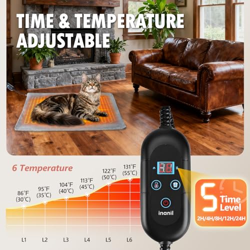 Inanil cat heating pad being installed with easy setup and controls.