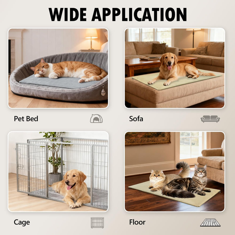 inanil dog heated pad in use on cold floor shows soothing warmth
