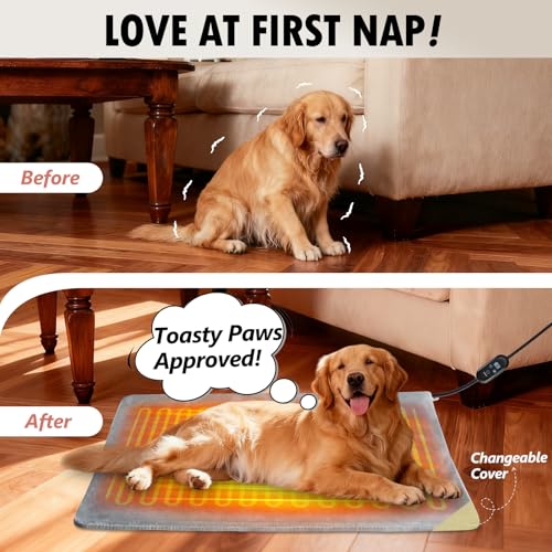 inanil dog heated pad timer close-up shows 2–24 hour smart timer