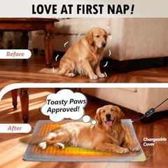 inanil dog heated pad timer close-up shows 2–24 hour smart timer