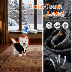 Inanil dog hoodie worn by a dog for a cozy walk.