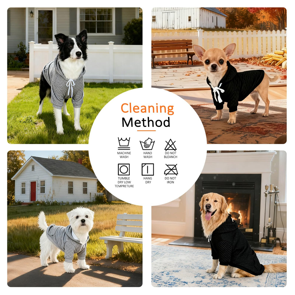 Inanil dog hoodie size-chart image, guide helps pick the best fit for comfort and mobility.