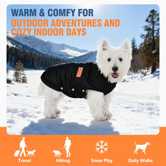 Inanil dog puffer jacket leash-hole-back enables easy harness use on walks