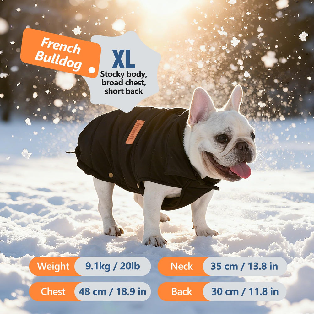 Inanil dog puffer jacket waterproof-fabric keeps your pup dry in light snow