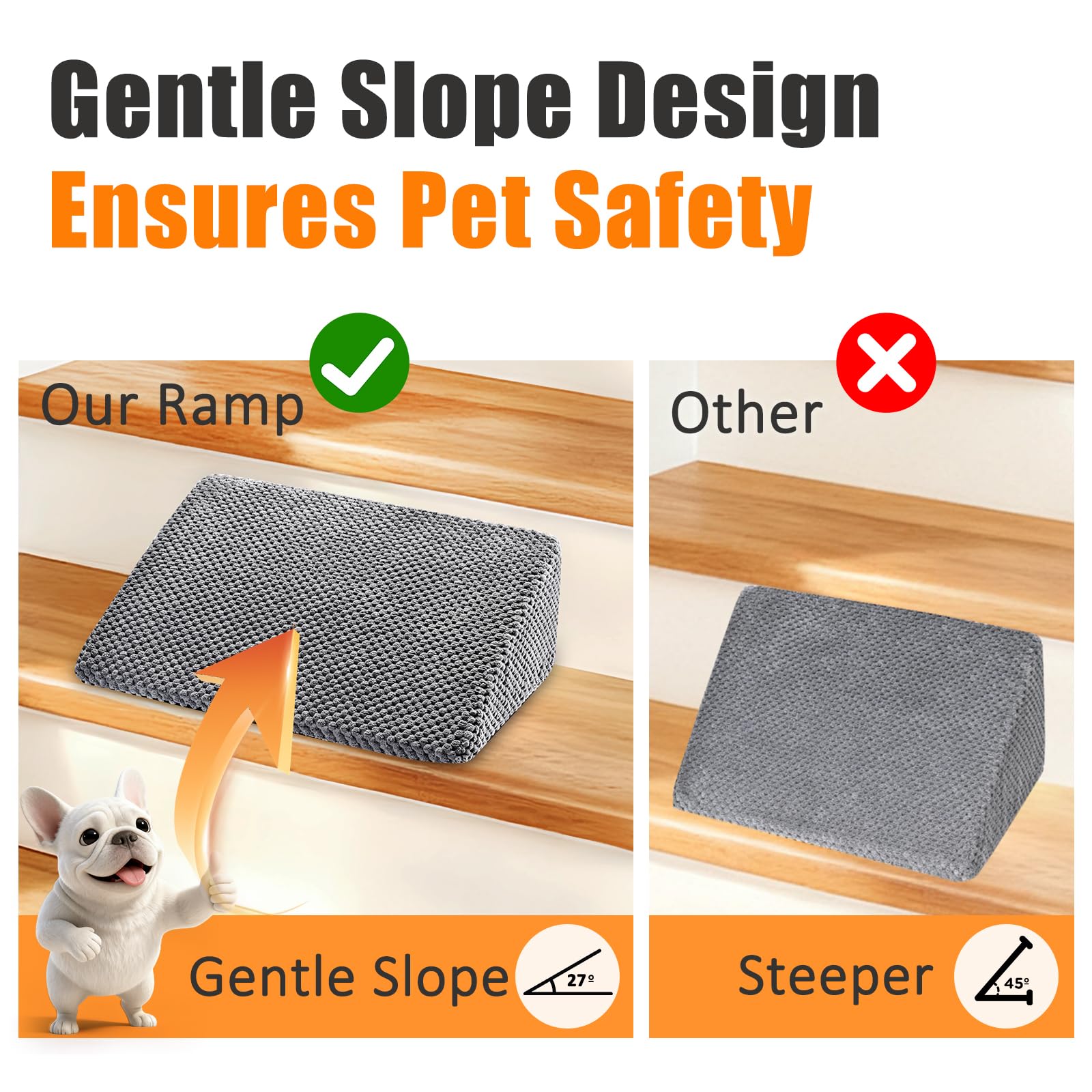 Inanil dog ramp senior-dog use showing comfortable ascent