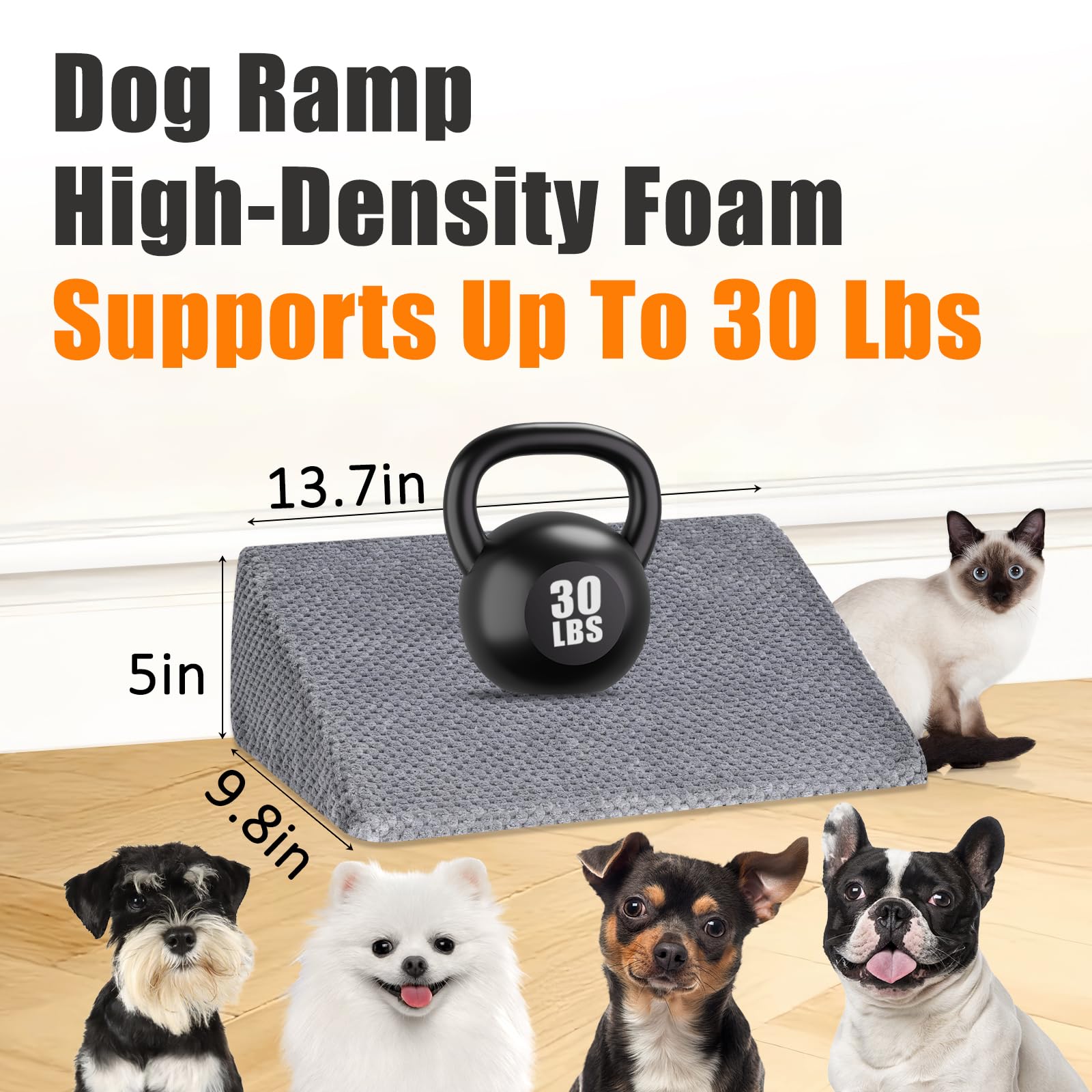 Inanil dog ramp washable cover texture highlighting easy-clean fabric