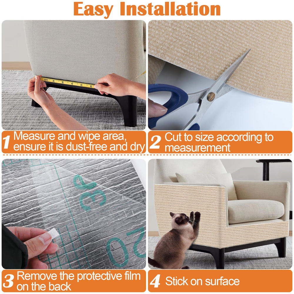 Inchoco cat scratch pad cut-to-fit example for irregular corners.