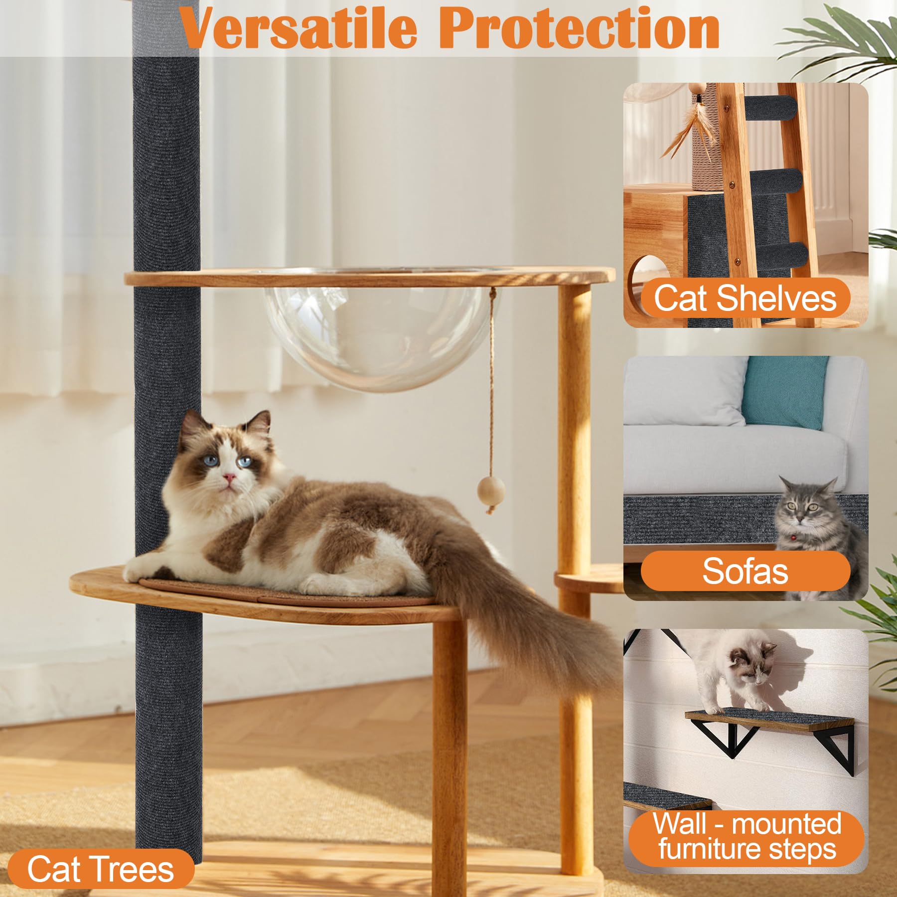 Inchoco Cat Scratch Pad dark gray finish blends with home decor