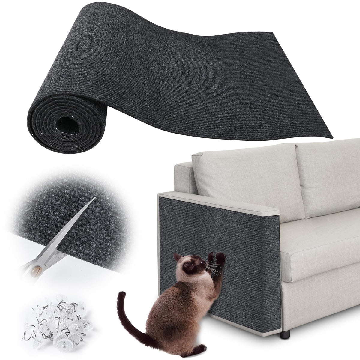 Inchoco Cat Scratch Furniture Protector felt texture close-up for durable furniture protection