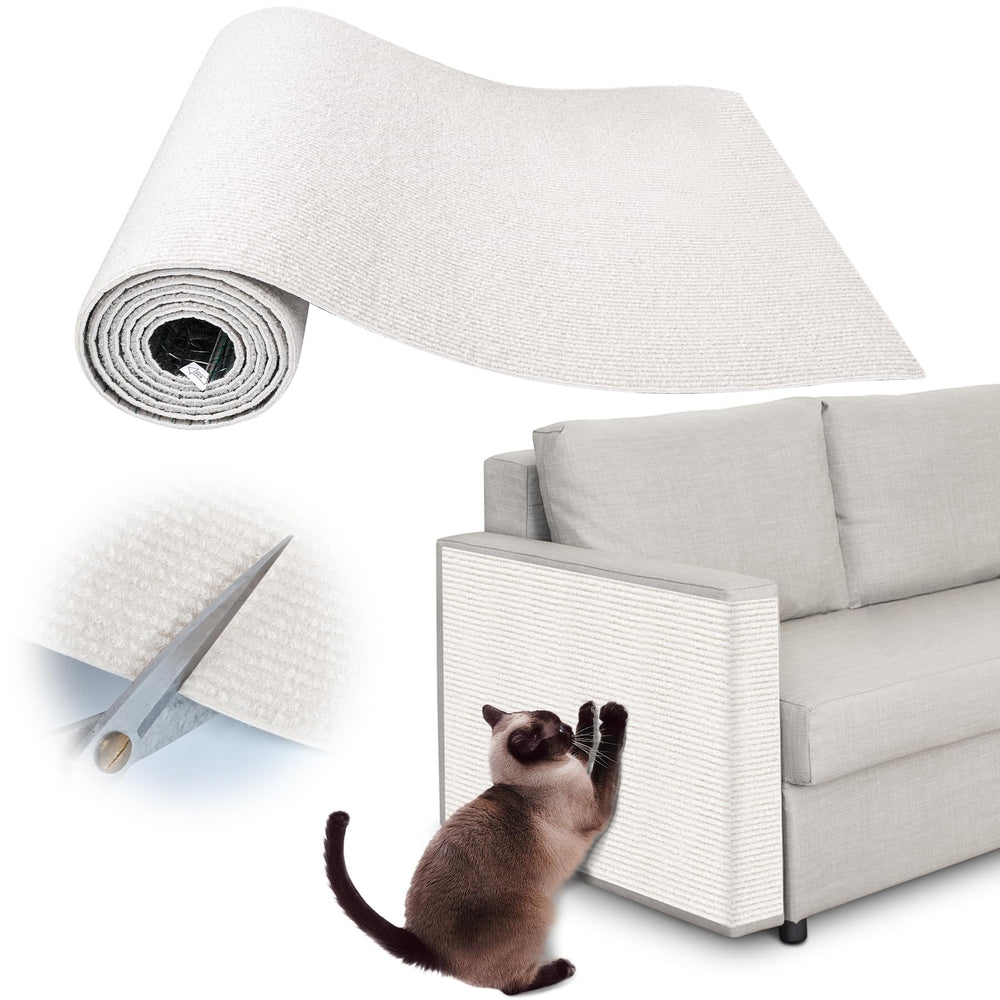 Inchoco Cat Scratch Pad front view shows cream surface protecting furniture from scratching.