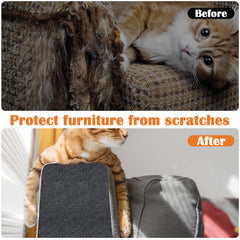 Inchoco Cat Scratch Furniture Protector on sofa demonstrates furniture protection and easy installation
