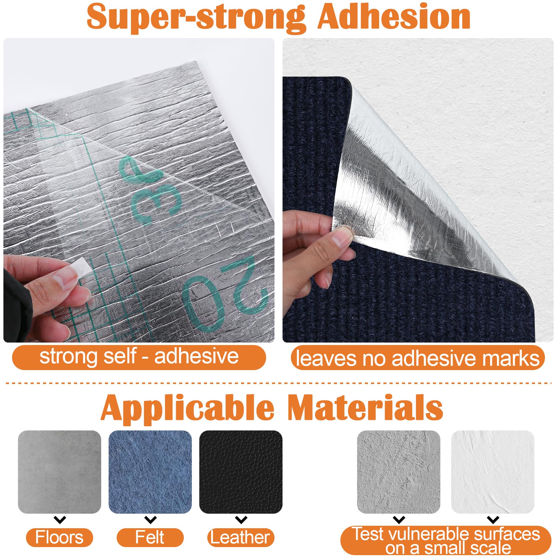 Inchoco self-adhesive cat scratch pad backing for easy, residue-free installation.