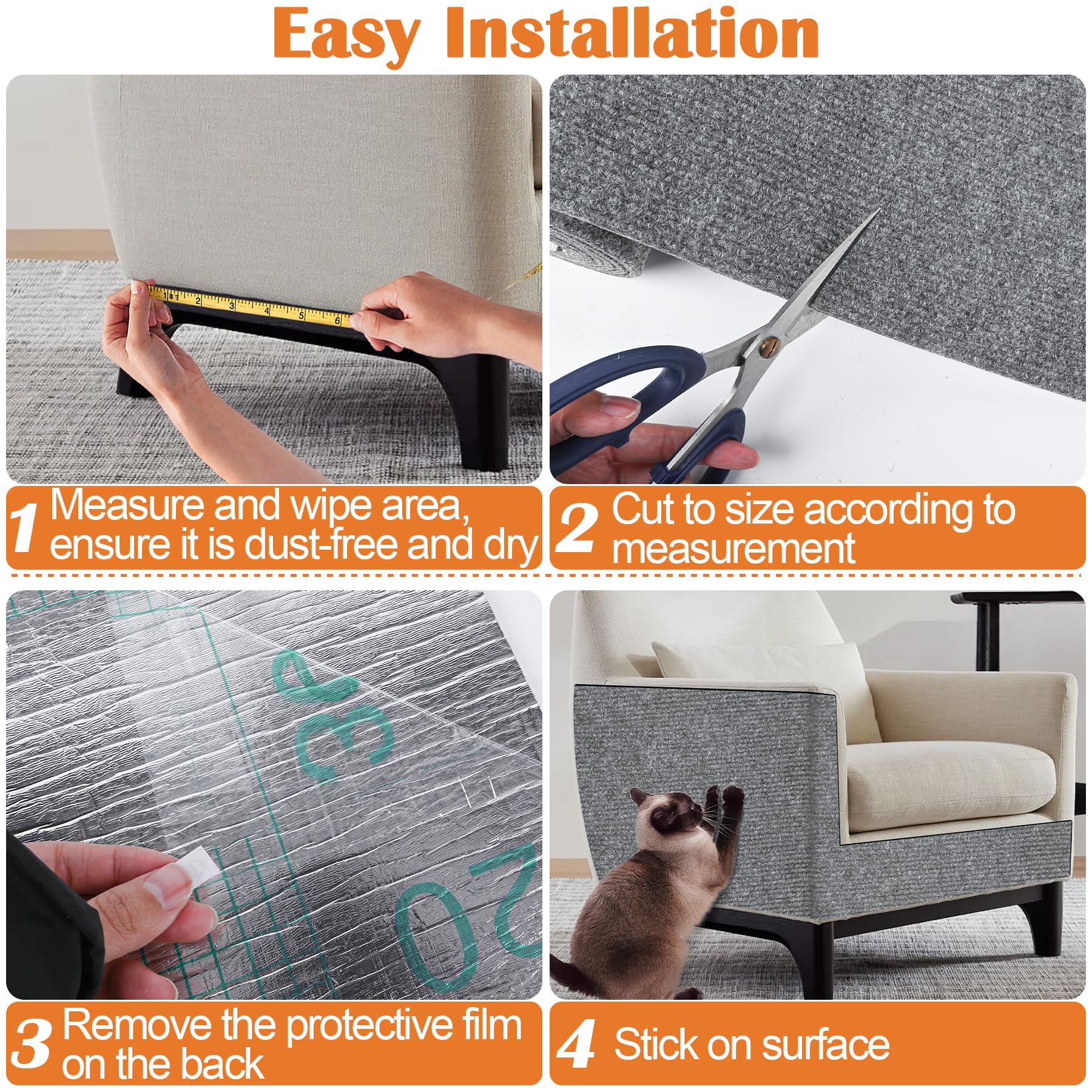 Inchoco versatile protection for cat furniture like sofas and cat trees.