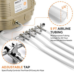 INCLY 7W Ultra Silent air pump demonstrating whisper-quiet operation.