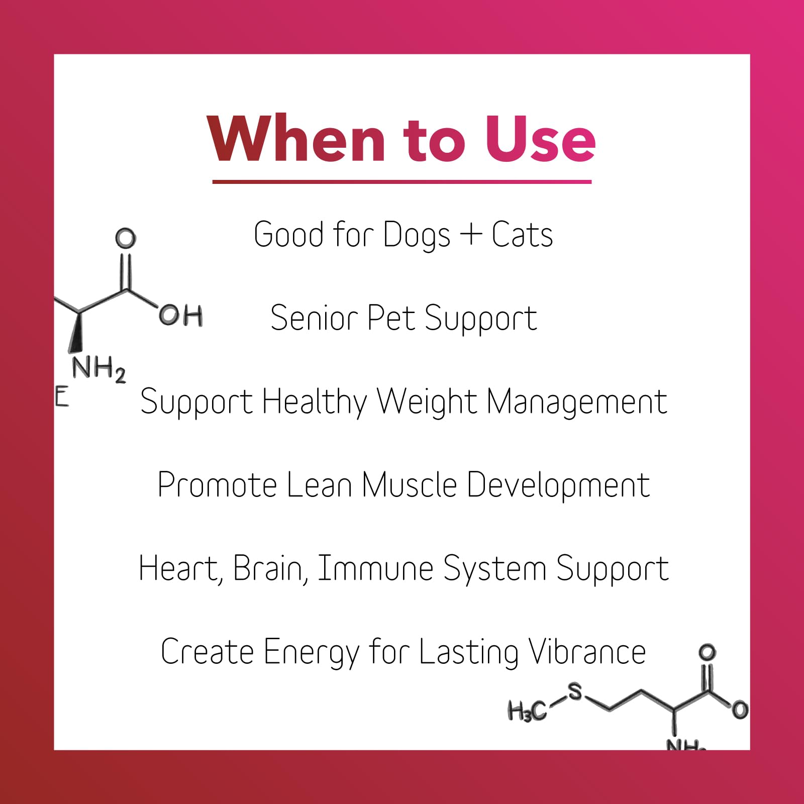 In Clover Heart+ antioxidant cysteine supports immune function in pets.