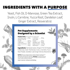 InClover Kidney ingredients highlighting resveratrol and D-mannose for urinary support