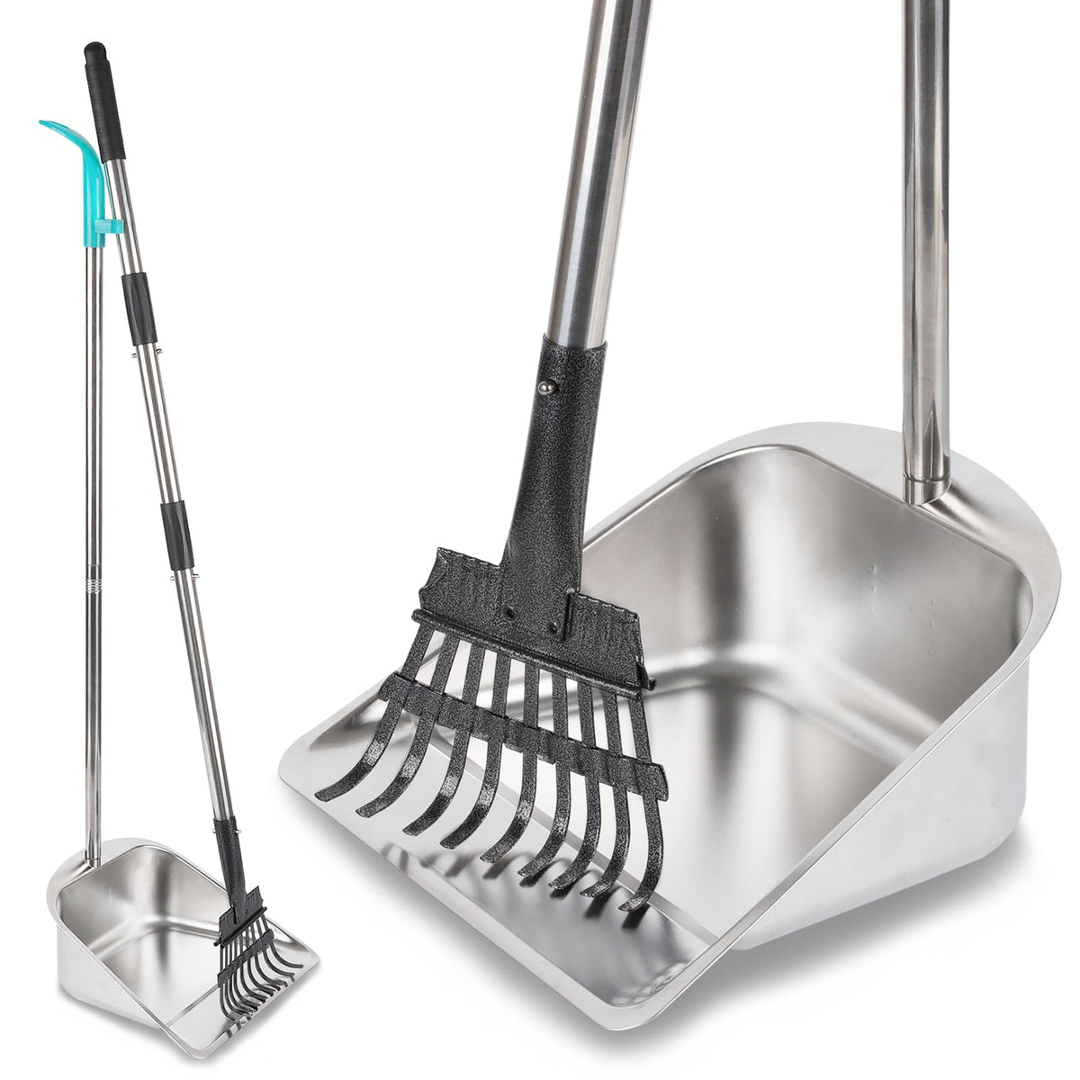 Indiedouker dog pooper scooper with large capacity for yard cleanup
