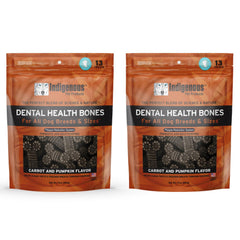 Indigenous Dental Health Bones carrot-pumpkin bag texture supports daily chew.