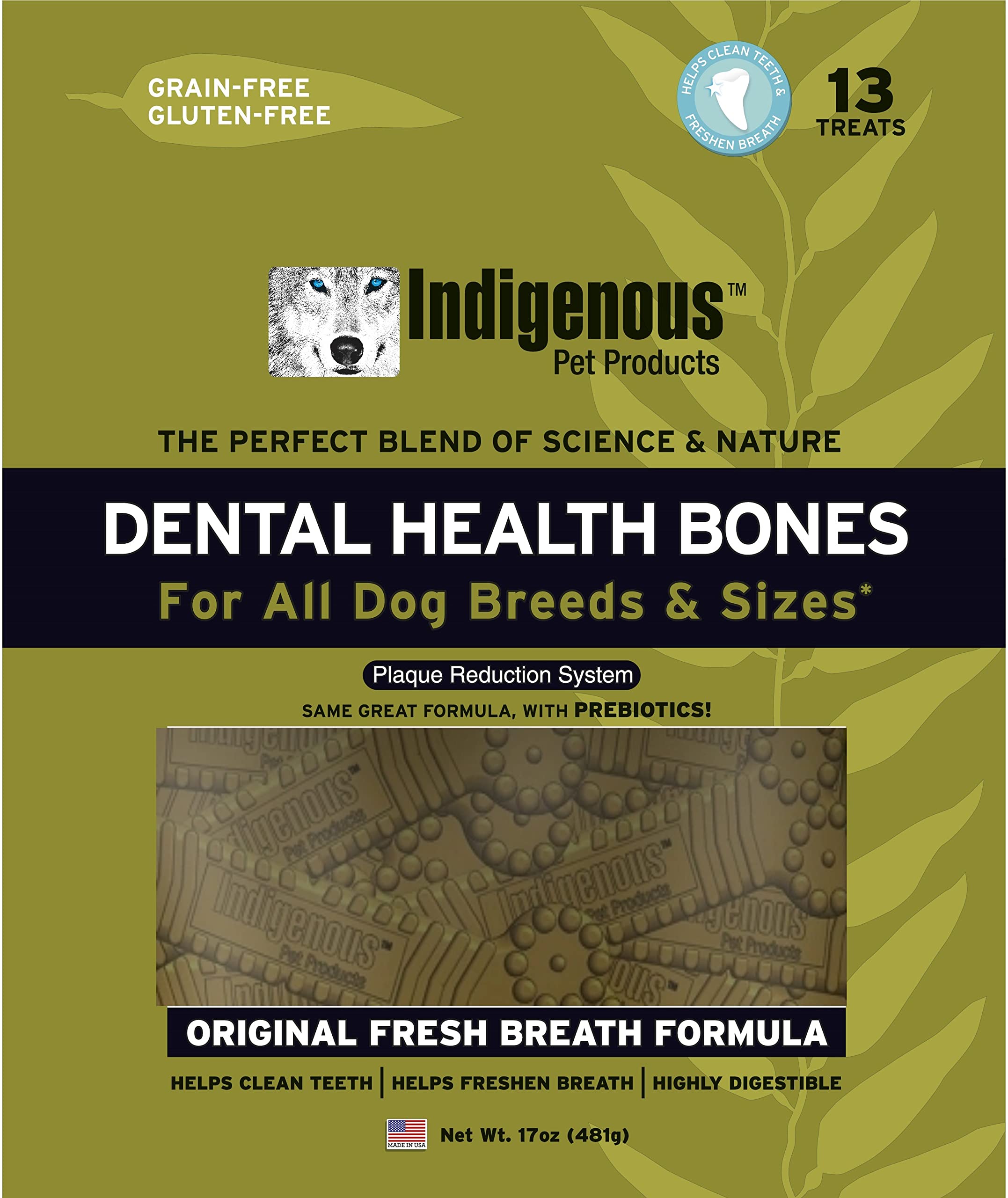 Indigenous Dental Health Bones original fresh breath bone-chews promote cleaner teeth and fresher breath.