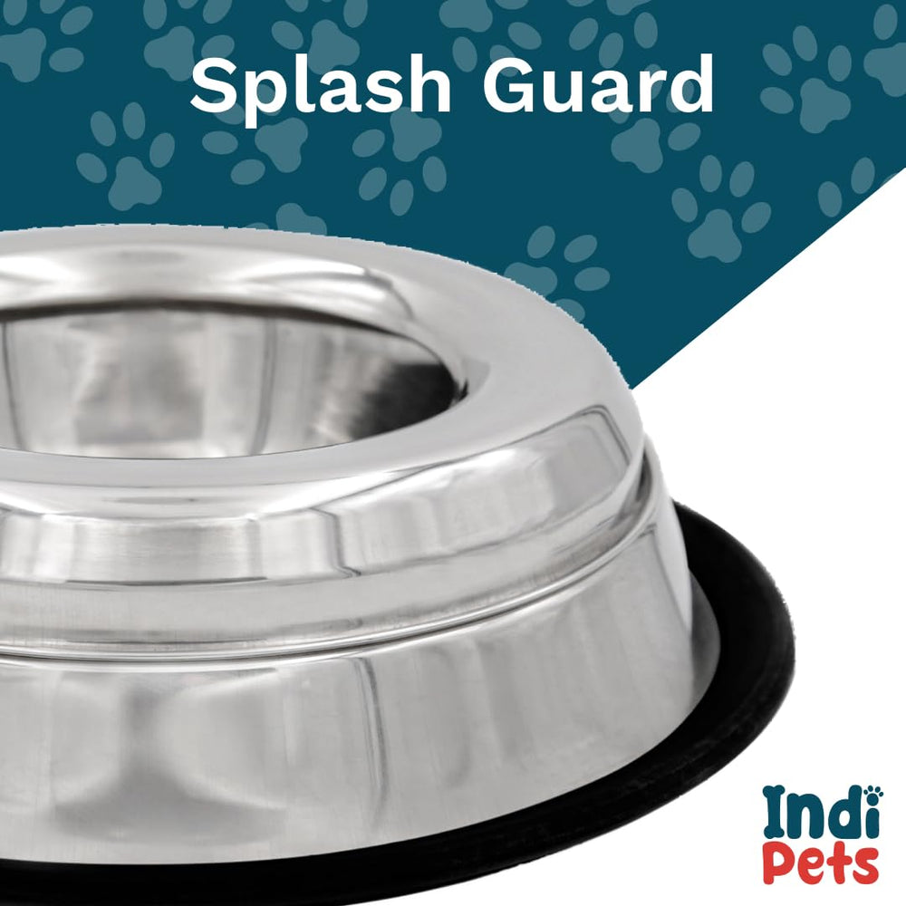 Indipets spill-proof dish base close-up highlighting weighted bottom to prevent tipping.