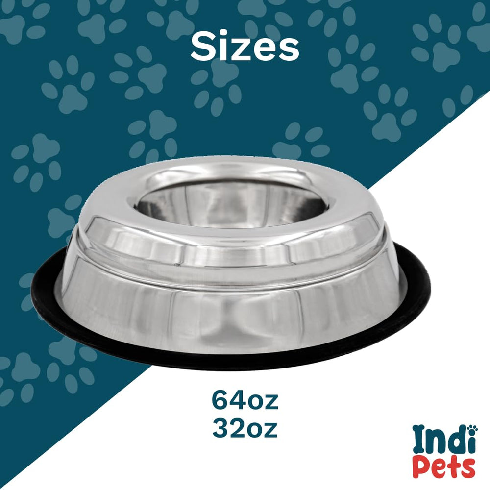 Indipets splash-free dish side profile demonstrating non-tip design for energetic eaters.