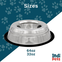Indipets splash-free dish side profile demonstrating non-tip design for energetic eaters.