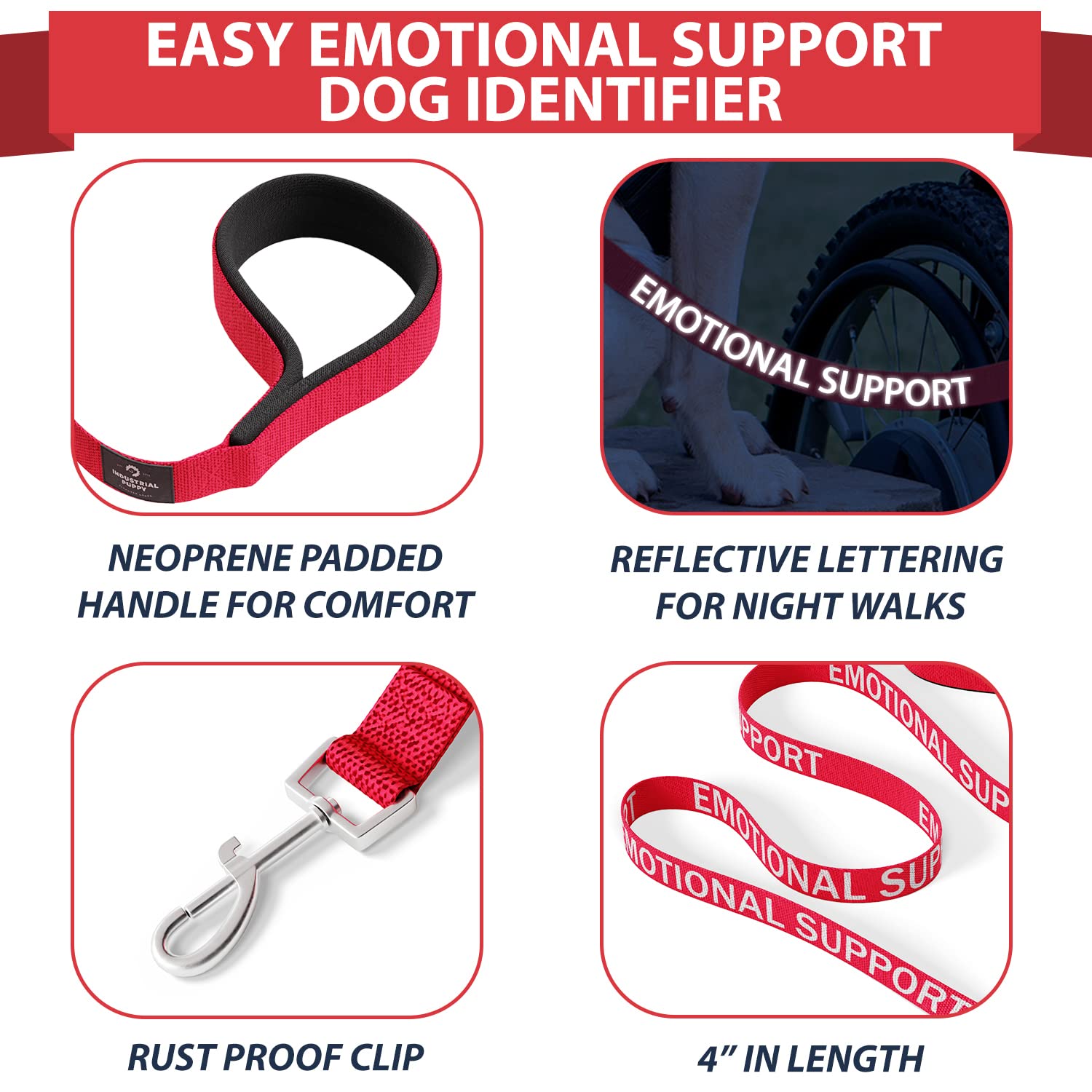 Industrial Puppy emotional-support vest harness with removable patches for customization