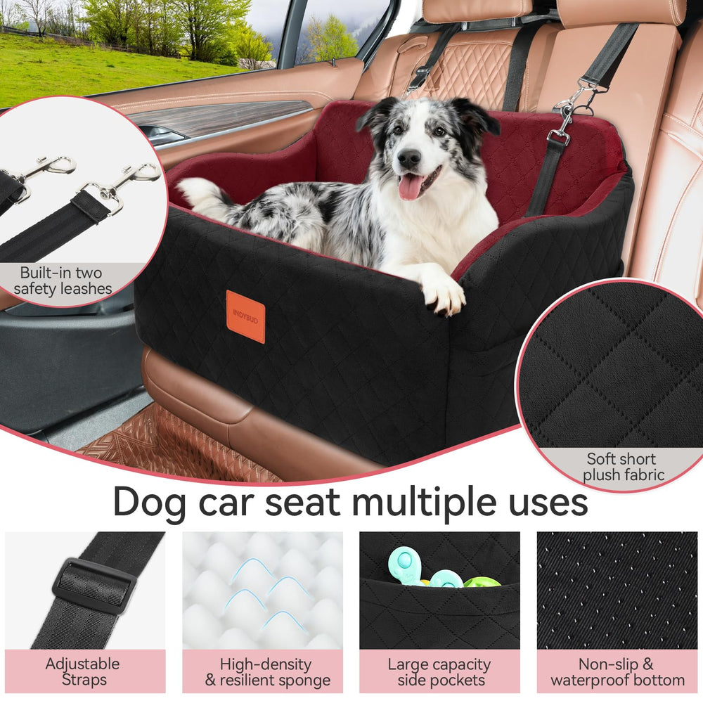 INDYBUD backseat booster with side pockets for snacks.