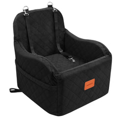 INDYBUD small dog car seat front view showing compact booster for pets up to 35 lbs