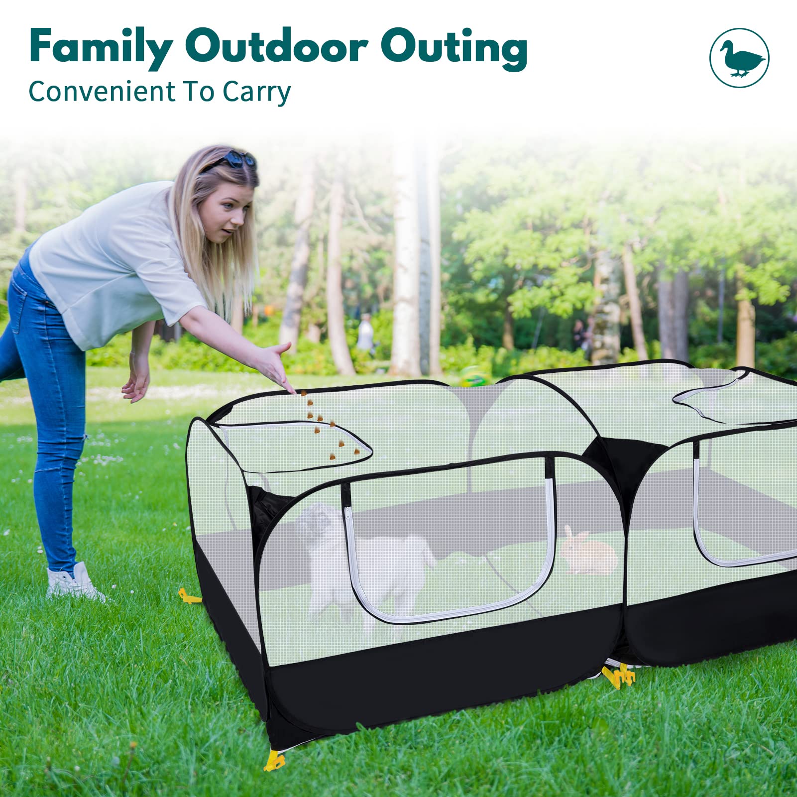 Ineariu breathable mesh wall close-up notes odorless fabric and ventilation benefits for pets