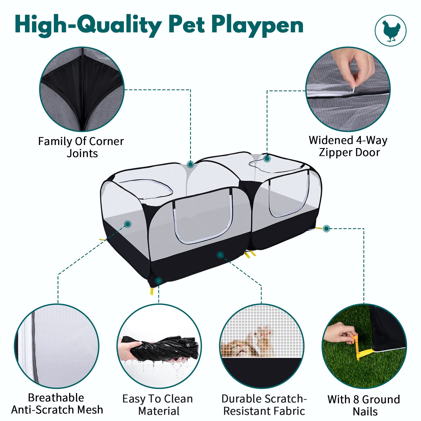 Ineariu foldable pet enclosure storage demonstrates portability for travel and storage