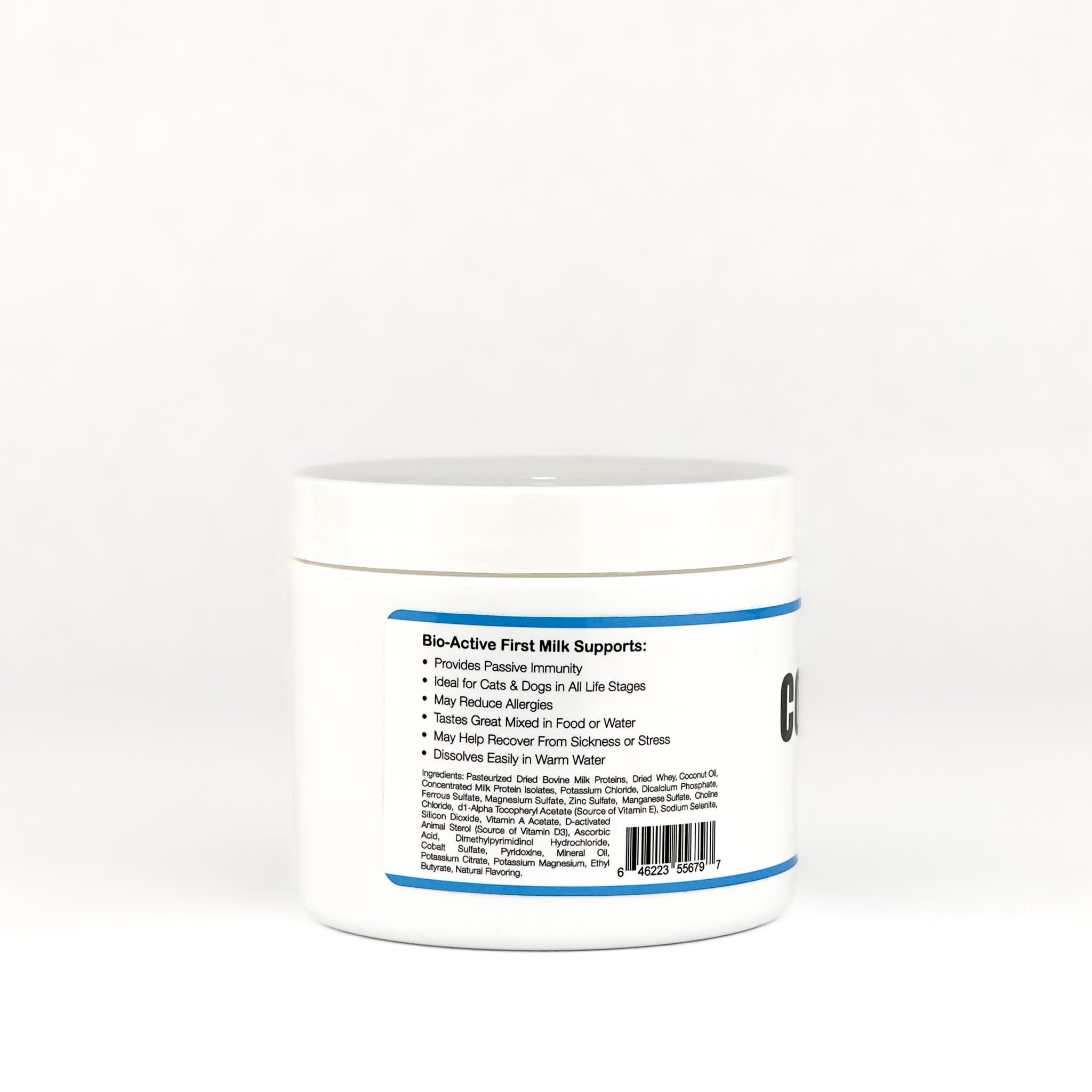 Infinite Health Labs Bio-Active Colostrum 40g tub with scoop indicating 80 servings