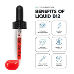 Infinite Health Labs Liquid B-12 cat bottle pour supports mood and appetite.