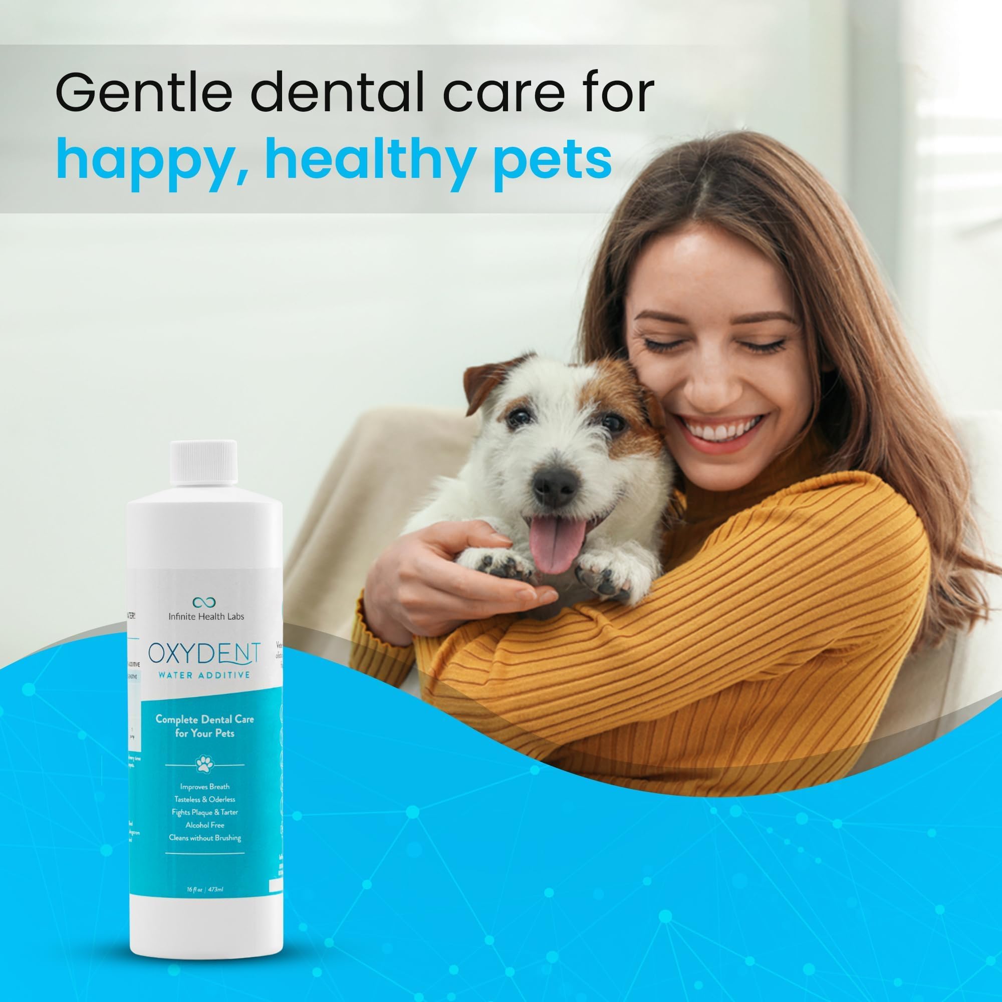 Infinite Health Labs Oxydent helps dogs and cats stay fresher after meals.