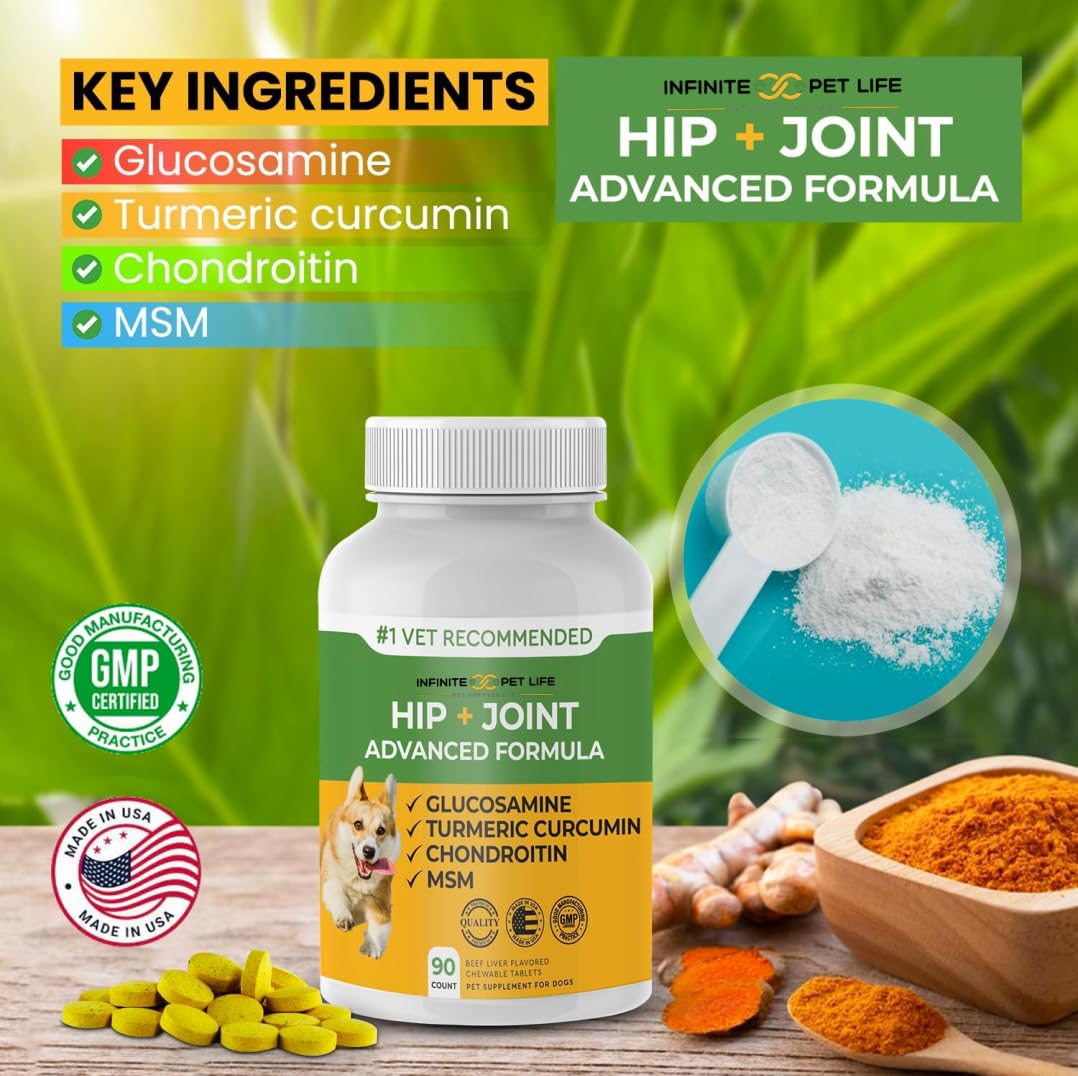 Product packaging of Infinite Pet Supplements Advanced Hip and Joint Dog Chews