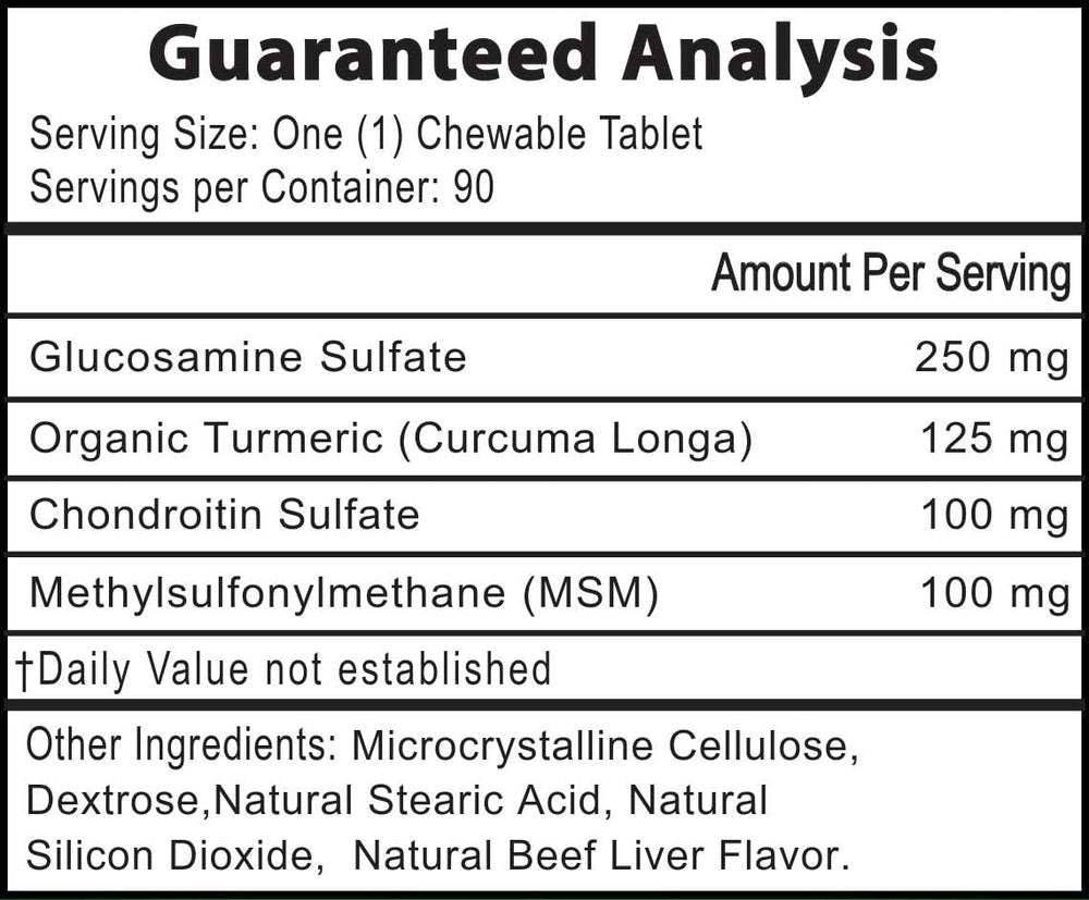 Vet-approved seal on Infinite Pet Supplements box for trusted joint support