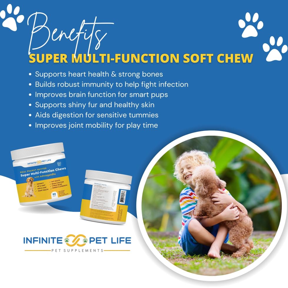 Infinite Pet Supplements Curcumin dog chews closeup shows turmeric-based formula for joint-friendly wellness.